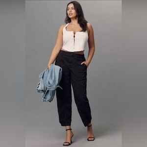 SANCTUARY Classic Black Stylish Casual Chic Elastic Waist Athleisure Jogger Pant